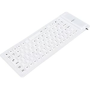 KIMISS Clavier en Silicone Entièrement, Design Léger, Portable, Silencieux, Remplacement de la Tête d'impression Canon, Tête Scellée Ip4300 Doux et Confortable, Filaire USB pour PC Noir. (Blanc) - Publicité