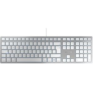 CHERRY KC -6000C FOR MAC clavier pour mac filaire (connexion USB-C), layout allemand (QWERTZ), touches silencieuses, conception compacte et plate, blanc-argent - Publicité