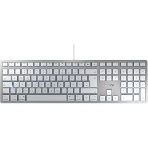 CHERRY KC 6000 SLIM FOR MAC clavier pour mac filaire (connexion USB-A), layout allemand (QWERTZ), touches silencieuses, conception compacte et plate, blanc-argent - Publicité