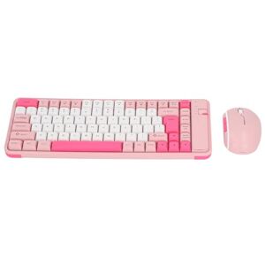 Topiky Combo Clavier et Souris de Jeu, Combo 84 Touches et Souris, Combo Clavier et Souris Compact avec Récepteur USB pour Windows pour Ordinateur Portable (Pink) - Publicité