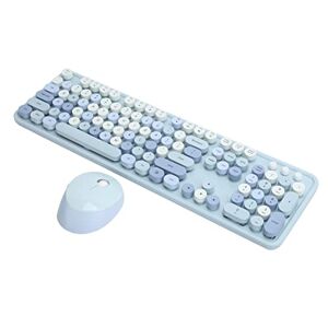 PUSOKEI Clavier sans Fil, Souris, Clavier Mécanique Ergonomique à 104 Touches, Souris à 5 Touches, Ensemble Clavier et Souris à Clé USB, pour PC, Ordinateur, Ordinateur Portable, Windows XP / 7/8/10) (Bleu) - Publicité