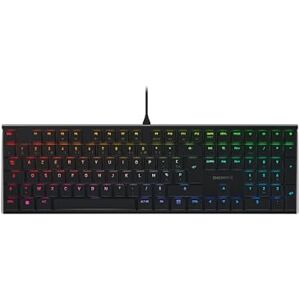 CHERRY MX 10.0N RGB, disposition française, clavier AZERTY, clavier filaire, clavier de jeu mécanique,  MX LOW PROFILE RGB SPEED SWITCHES, noir - Publicité