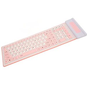 CHICIRIS Clavier en Silicone, Clavier 2.4G 103 Touches Anti-poussière Deux Couleurs pour Le Bureau (Rose) - Publicité