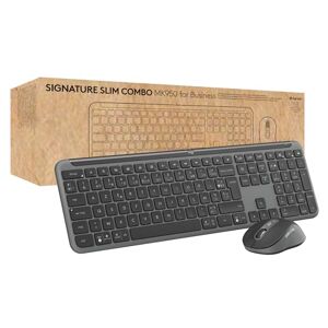 Logitech Signature Slim MK950 for Business Ensemble Clavier et Souris sans Fil, Saisie discrète, récepteur sécurisé, certifié à l'international, Windows/Mac/Chrome/Linux, Français AZERTY, Graphite - Publicité