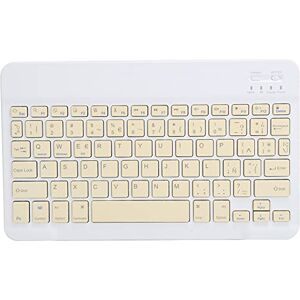 214 Clavier Espagnol, Mini Clavier sans Fil Bluetooth 3.0, Clavier de Tablette Silencieux avec Distance de Travail de 10 M, Compatible pour iOS Pad(Jaune) - Publicité