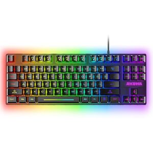 AKUMA Clavier Gaming à Membrane SHÔNEN T02 TKL 88 Touches Rétroéclairées LED RGB Programmable Filaire USB AZERTY Français Compact sans Pavé Numérique - Publicité