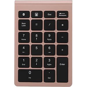 Bewinner Mini Clavier Numérique sans Fil Compatible Bluetooth 5.0 pour Android Windows Mac OS, Clavier Ergonomique 22 Touches avec Embouts en Forme de Ciseaux (Or Rose) - Publicité