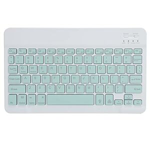 Oumij1 Clavier Bluetooth sans Fil Clavier de Jeu Ultra Fin et Silencieux Rétro-éclairé Coloré RVB Temps de Veille de 30 Jours pour Tablettes et Ordinateurs de Bureau(Vert) - Publicité