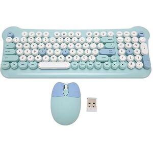 VBESTLIFE Clavier et Souris sans Fil, 98 Touches, Clavier et Souris USB sans Fil 2,4 G, Disposition QWERTY, Plug and Play, pour Ordinateur, PC, Ordinateur Portable (Blue) - Publicité