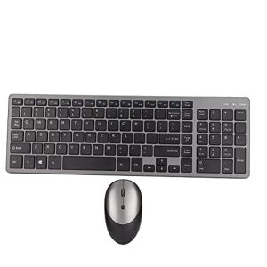 ASHATA Combo Clavier Souris sans Fil, Ensemble Clavier Souris Ultra Fin et Silencieux pour, Récepteur USB Unificateur sans Fil 2,4 G, pour PC, Ordinateur de Bureau, Ordinateur Portable - Publicité