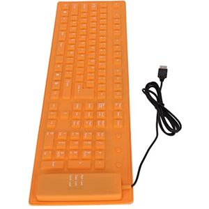 Annadue Clavier en Silicone Pliable, Clavier Enroulable étanche à 108 Touches, Clavier en Silicone Filaire USB, Clavier Muet, Clavier Doux au Toucher pour PC, Ordinateur Portable (Orange) - Publicité