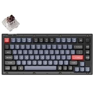 Keychron V1 QMK/VIA Clavier mécanique filaire personnalisé, disposition 65 % programmable Marco avec interrupteur K Pro Brown remplaçable à chaud, rétroéclairage RVB pour Mac Windows Linux - Publicité