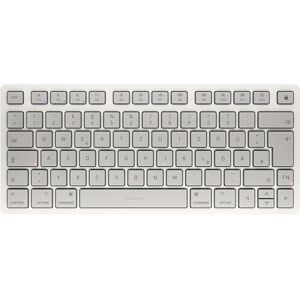 CHERRY KW 7100 Mini BT for Mac, Clavier Mac Compact avec 3 canaux Bluetooth, Disposition Allemande (QWERTZ), Clavier Multi-Appareils sans Fil, Moonlight White - Publicité