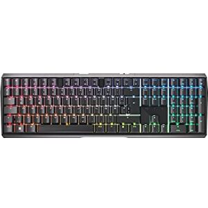 CHERRY MX 3.0S Wireless, clavier de jeu mécanique sans fil avec éclairage RGB, disposition allemande (QWERTZ), connexion Bluetooth®, radio ou filaire, commutateurs MX BROWN, noir - Publicité