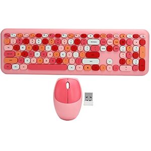 Agatige Combo Clavier et Souris sans Fil, 2.4G Ultra Slim Compact Clavier Silencieux avec Récepteur USB pour Ordinateur, Bureau, PC, Ordinateur Portable, 110 Touches(Rose) - Publicité