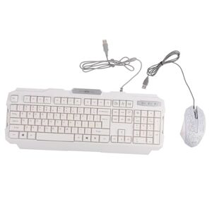 Homoyoyo 1 Jeu Clavier Souris Clavier LED Claviers D'ordinateur Clavier d'affaires Clavier Filaire Rétroéclairé Clavier D'ordinateur Clavier Lumineux USB Plastique Souris Mécanique Blanche - Publicité