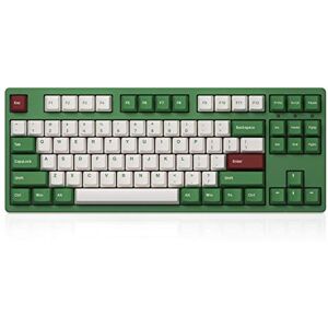 Akko 3087 Clavier de Jeu mécanique Filaire TKL, macros programmables sur Le thème des Haricots Rouges Matcha, profils Joyeux, Touches PBT DoubleShot (commutateurs linéaires Jaune crème) - Publicité