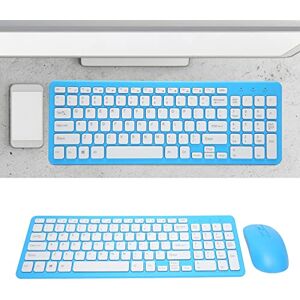 Cuifati Combo Clavier Souris sans Fil, 96 Touches Clavier de Bureau Léger, Combo Souris Ergonomique, pour Ordinateur Portable Mac PC (Bleu) - Publicité