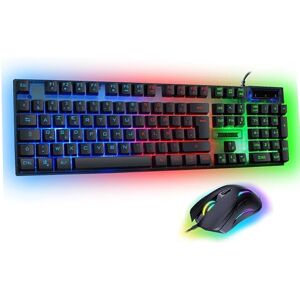 AKUMA – Pack Gaming Sentai C02 Clavier + Souris Filaire Rétroéclairé, AZERTY Français, 3600 DPI – Pack pour PC PS4 PS5 – Noir – Plug & Play - Publicité