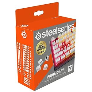 SteelSeries PrismCaps Touches double shot style pudding Thermoplastique PBT durable Compatible avec la plupart des claviers mécaniques Supports MX Blanc (Disposition britannique) - Publicité