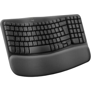 Logitech Clavier sans fil ergonomique Logitech Wave Keys for business - AZERTY Hêtre ambré