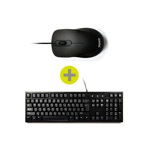 Port Designs 900900 clavier Souris incluse USB AZERTY Français Noir