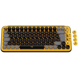 Logitech POP Keys Wireless Mechanical Keyboard With Emoji Keys clavier RF sans fil + Bluetooth AZERTY Français Noir, Gris, Jaune