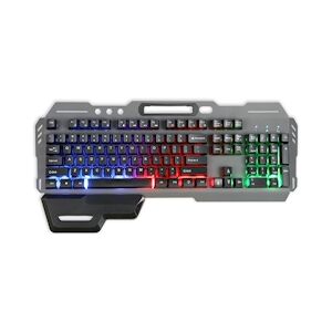 LIVOO TEA282 Clavier semi mécanique filaire USB - AZERTY - Rétro-éclairage LED RGB - Support repose poignée amovible