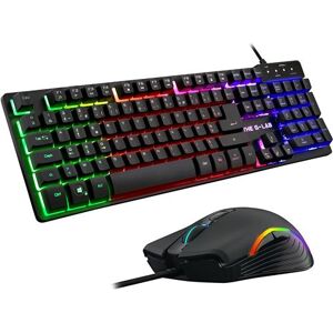 The G-LAB Combo KRYPTON - Pack Clavier et Souris Gamer filaire Rétro-éclairage RGB - Clavier Gaming AZERTY USB Anti-Ghosting + Souris Gaming 6 boutons 3200 DPI - Pack Gamer PC PS4/PS5 Xbox One Mac - Publicité