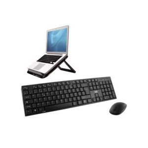 Ensemble TNB FELLOWES clavier-souris sans fil Classy + Support pour ordinateur portable - Noir - Publicité