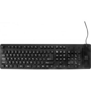 Clavier en silicone souple et étanche combo USB/PS2 noir - Publicité