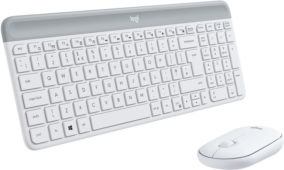 Logitech MK470 Wireless Keyboard and Mouse Set - Off-White, White