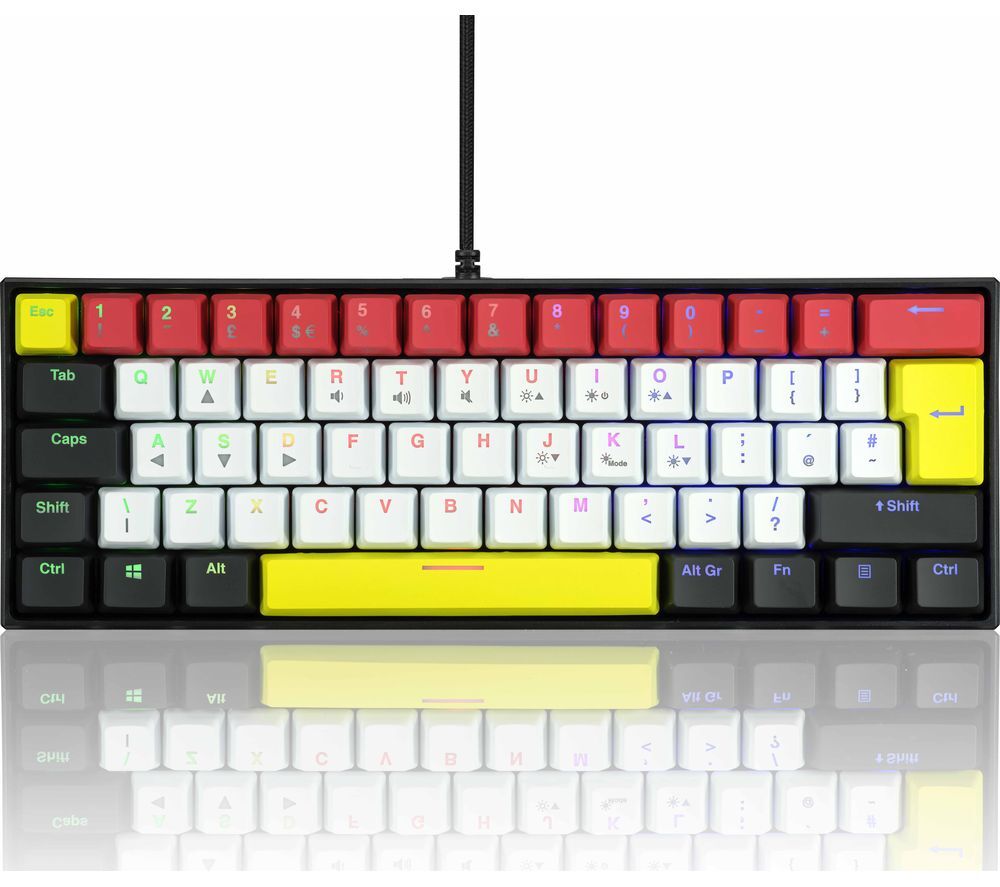 ADX Firefight MK06W22 Mechanical Gaming Keyboard - White, Red &amp; Yellow, White