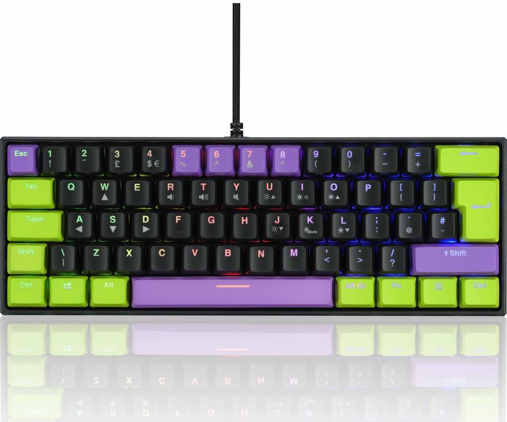 ADX Firefight MK06P22 Mechanical Gaming Keyboard - Purple, Green &amp; Black, Purple