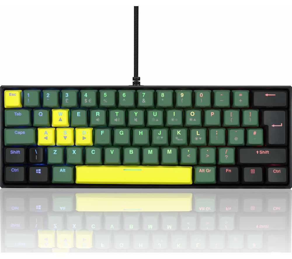 ADX Firefight MK06G22 Mechanical Gaming Keyboard - Green, Yellow &amp; Black, Green