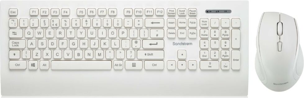 SANDSTROM SDESWLW19 Wireless Keyboard &amp; Mouse Set - White, White