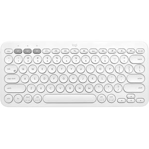 Logitech K380 Multi-Device Tastiera Bluetooth Wireless, Design Easy-Switch, Sottile, Portatile, 2 Anni di Batteria, Funziona con PC, Laptop, Windows, Mac, Android, iPad OS, Apple TV. Bianco