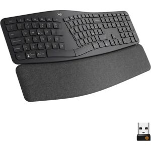 Logitech ERGO K860 Wireless Split Keyboard - Tastiera Ergonomica Wireless, Poggiapolsi, Connettività Bluetooth e USB, Compatibile con Windows e Mac