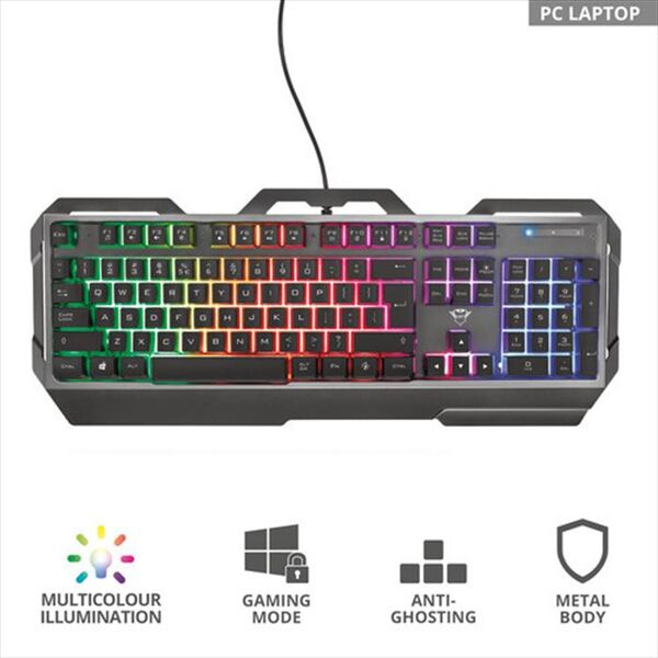 trust gxt856 torac gaming keyboard it-black rgb