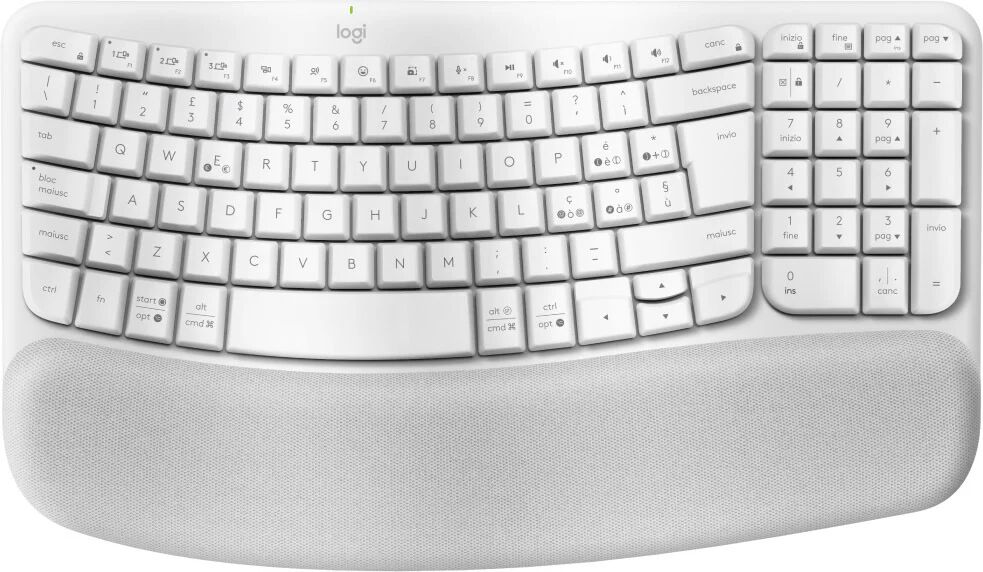 Logitech Wave Keys tastiera RF senza fili + Bluetooth QWERTY Italiano Bianco