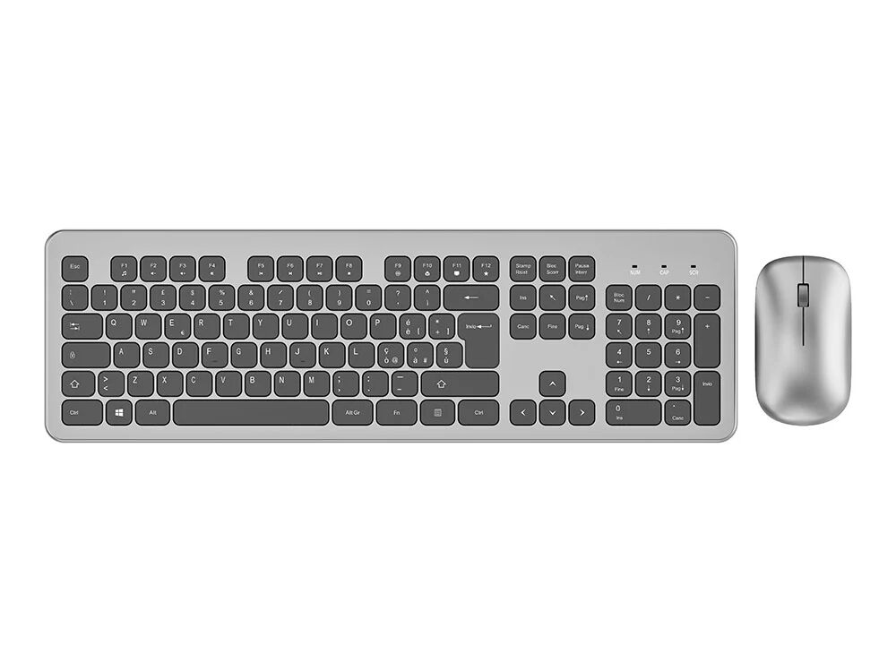 IOPLEE 290G tastiera Mouse incluso RF Wireless QWERTY Nero, Grigio