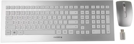 Cherry Set tastiera e mouse Argento  Wireless USB Standard QWERTY, JD-0310EU