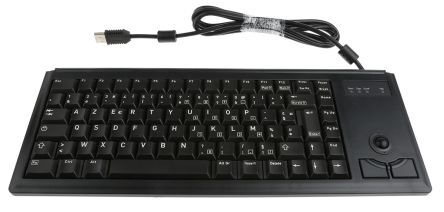Cherry Tastiera con funzione trackball Nero Cablato USB , AZERTY Compatta, G84-4400LUBFR-2