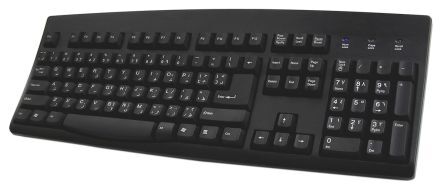 Ceratech Tastiera Nero Cablato PS/2, USB , QWERTY (Arabo) Standard, KYBAC260UP-BKAR