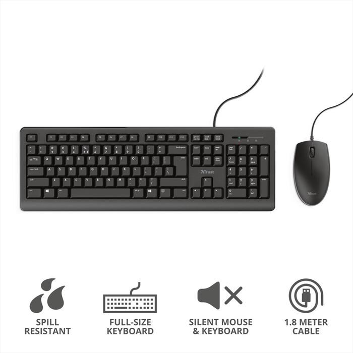 Trust Primo Keyboard And Mouse Set It-black