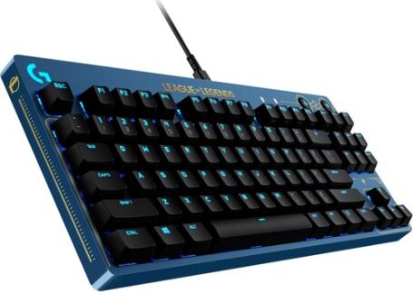 Logitech G PRO Mechanical Keyboard League of Legends Edition tastiera USB QWERTY US International Nero, Blu, Oro (920-010537)