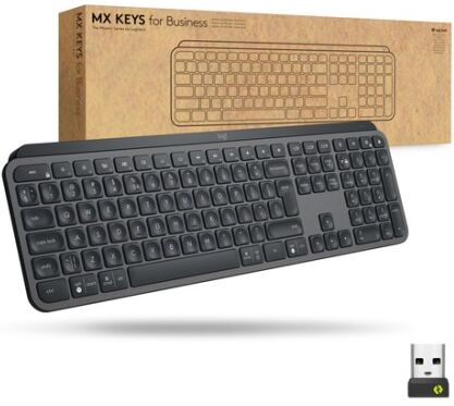 Logitech Mx Keys For Business tastiera Bluetooth Svizzere Grafite (920-010246)