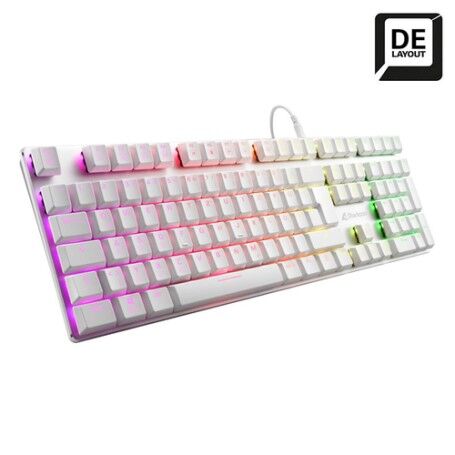 Sharkoon PureWriter RGB Red tastiera USB QWERTZ Tedesco Bianco (4044951034222)