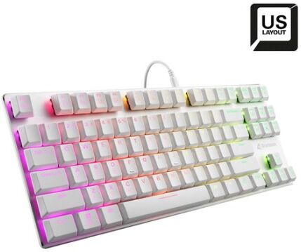 Sharkoon PureWriter TKL RGB Red tastiera USB QWERTY Inglese US Bianco (4044951034284)