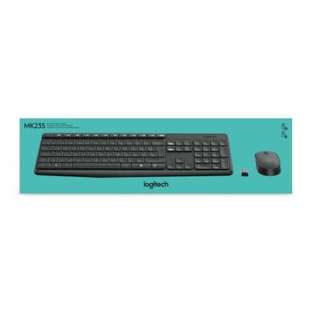 Logitech MK235 Wireless Keyboard and Mouse Combo tastiera USB QWERTY Inglese Grigio (920-007931)
